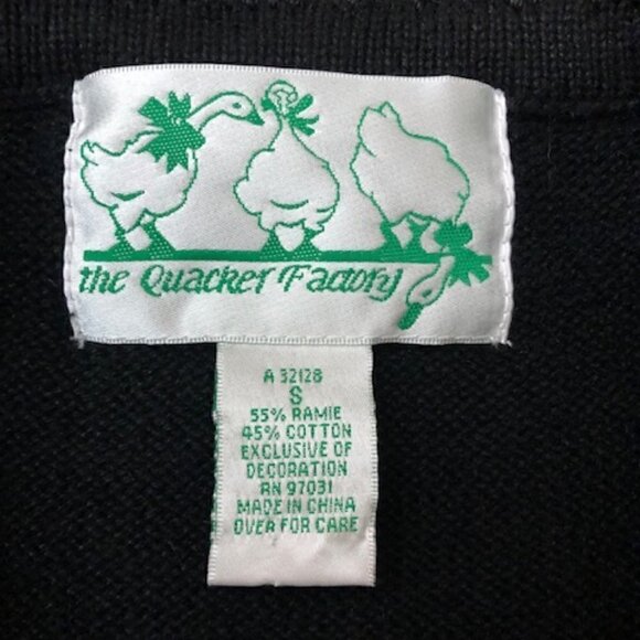 𝅺quacker Factory Black Sequin Christmas Angel Holiday Pullover Sweater - Picture 5 of 5